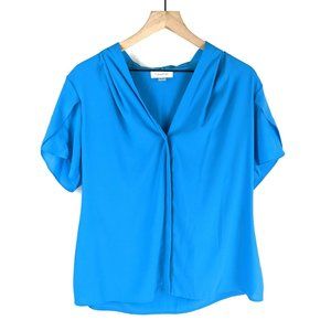 Calvin Klein Faux Button Up Short Sleeve Blouse XL